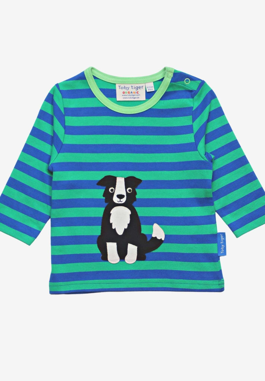 Bio Langarmshirt mit Hunde Applikationen