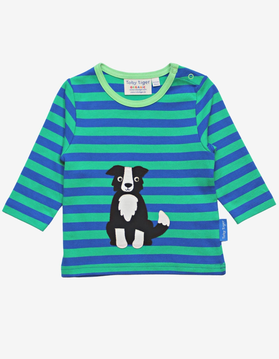 Bio Langarmshirt mit Hunde Applikationen