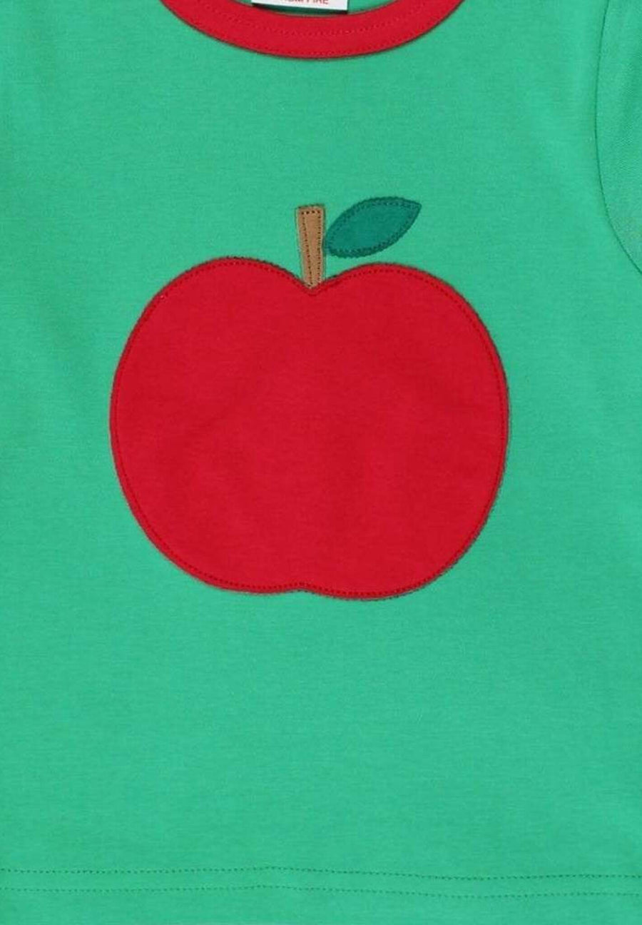 Langarmshirt mit Apfel Applikation in Bio Baumwolle