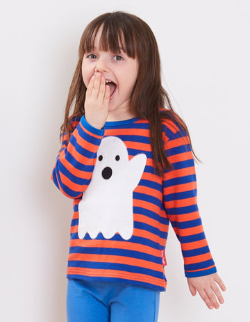 Langarmshirt mit Halloween Applikation aus Bio Baumwolle