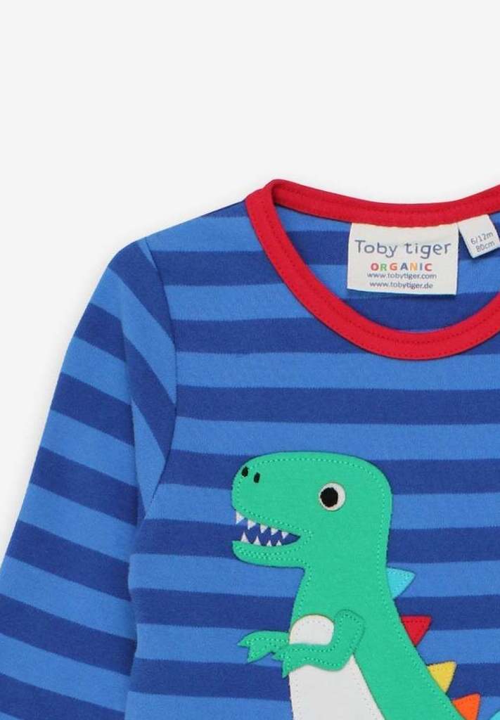 Bio Baumwoll-Langarmshirt mit Happy Green T-REX-Applikation