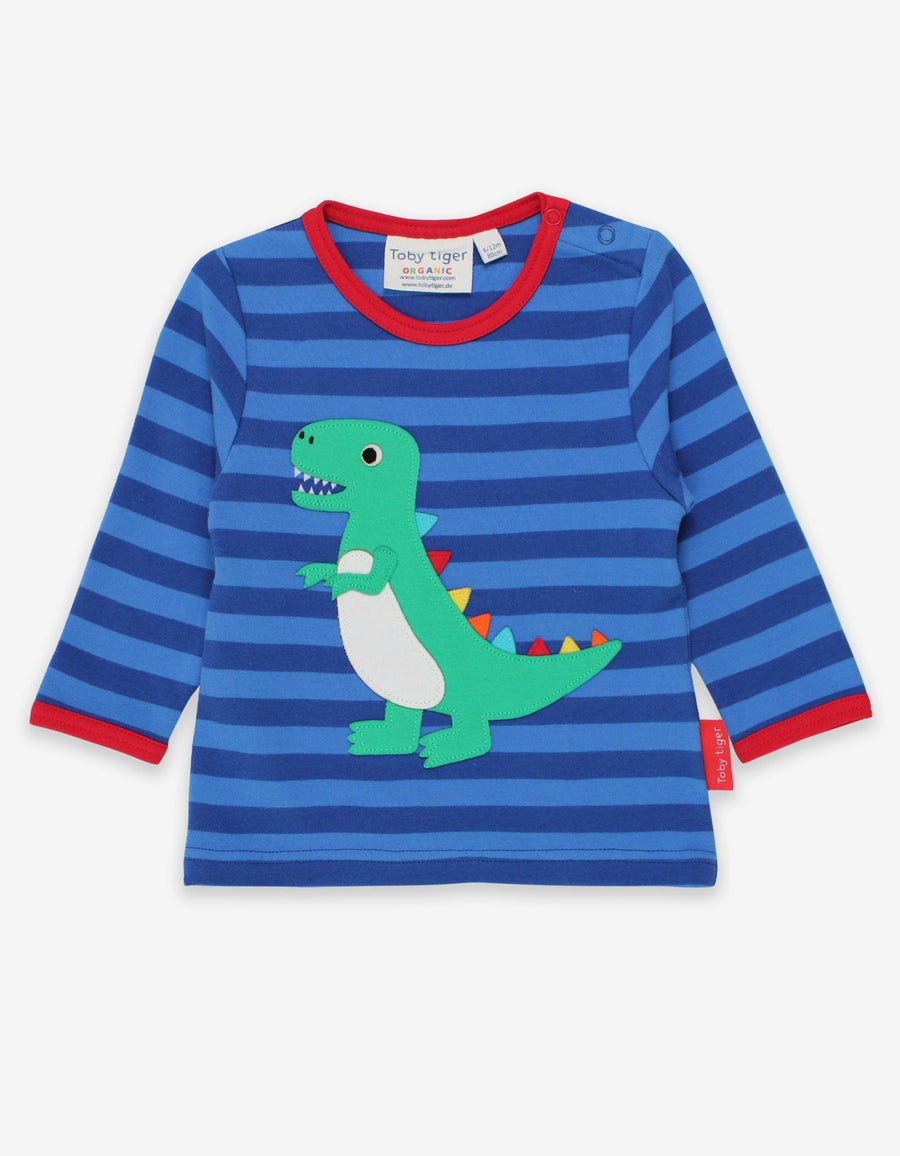 Bio Baumwoll-Langarmshirt mit Happy Green T-REX-Applikation