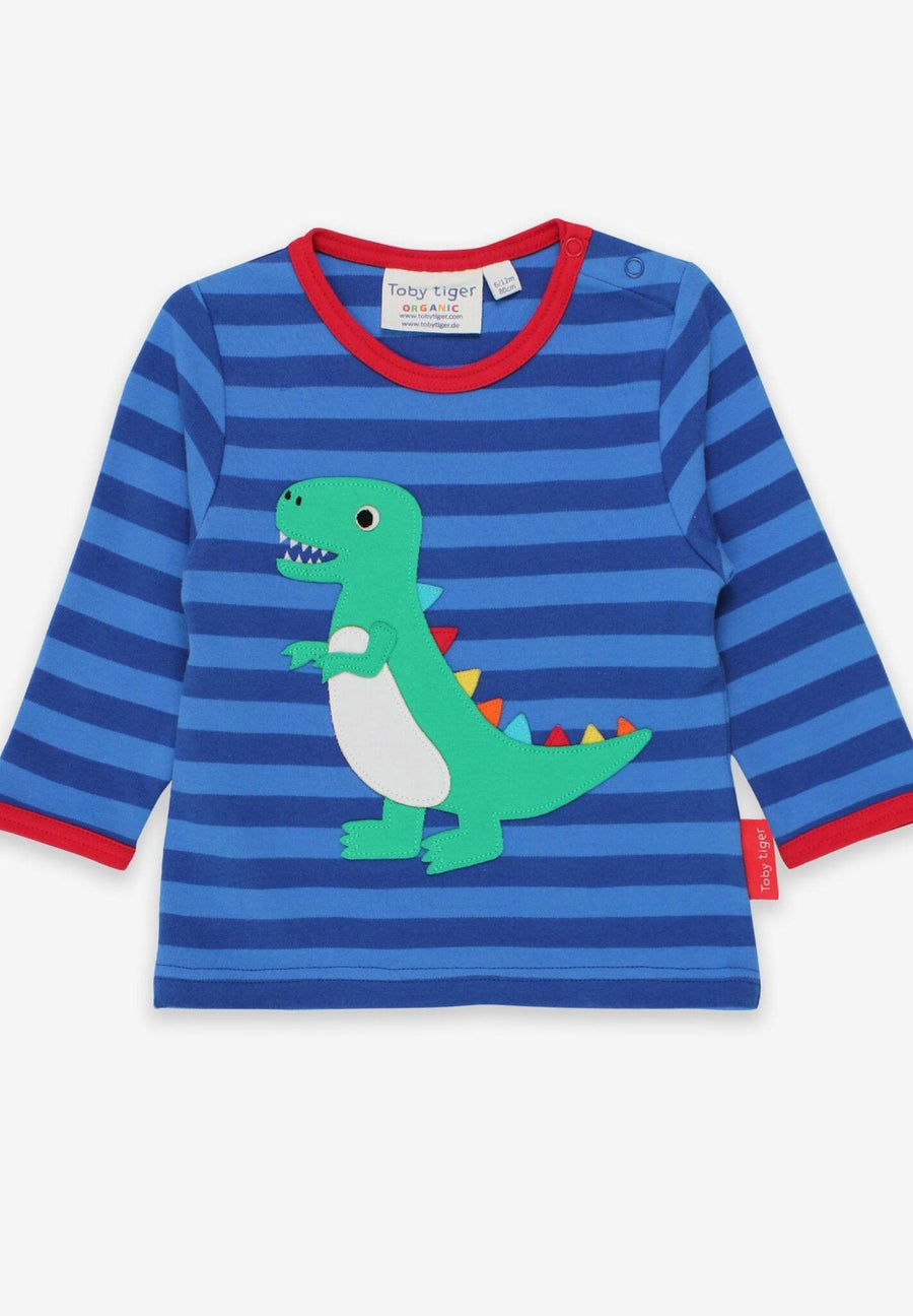 Bio Baumwoll-Langarmshirt mit Happy Green T-REX-Applikation