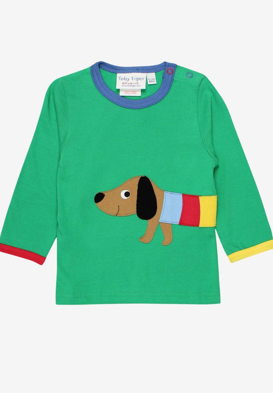 Langarmshirt mit Dachshund-Applikation