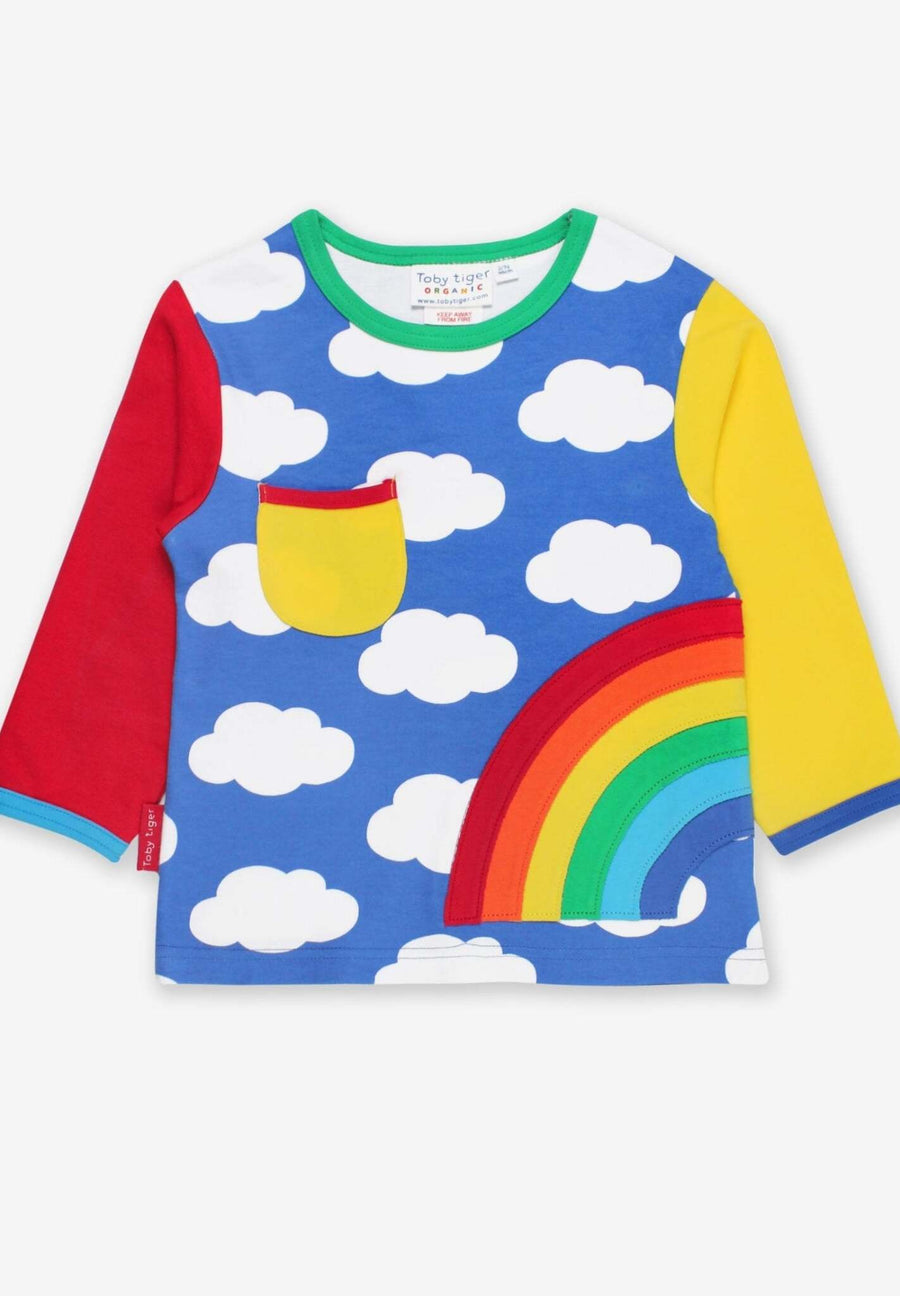 Langarmshirt aus Bio Baumwolle mit Regenbogen Applikation