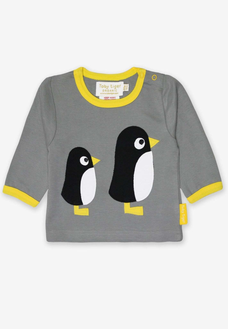 Langarmshirt aus Bio Baumwolle mit Pinguin Applikation