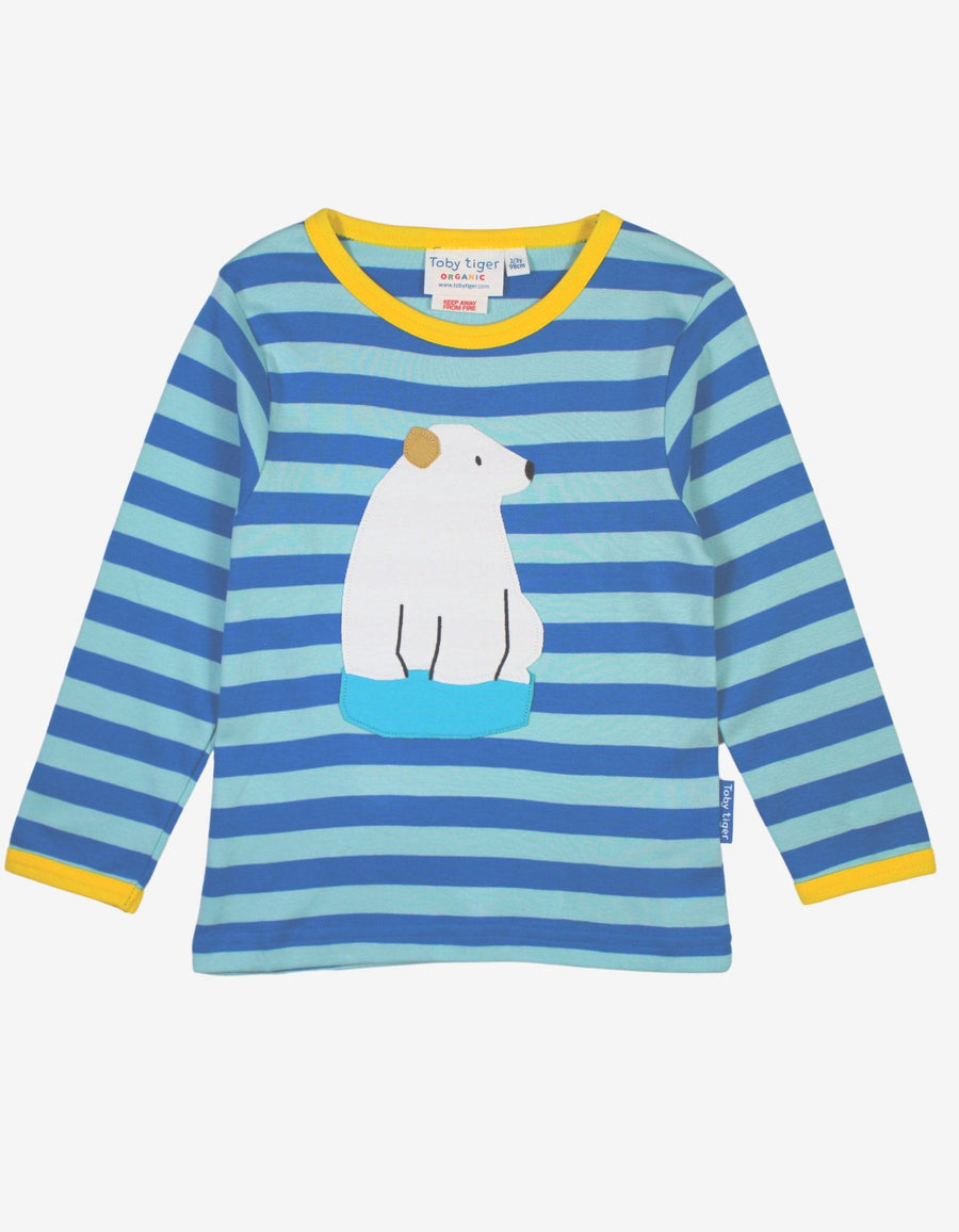 Bio Baumwoll-Langarmshirt mit Eisbär-Applikationen