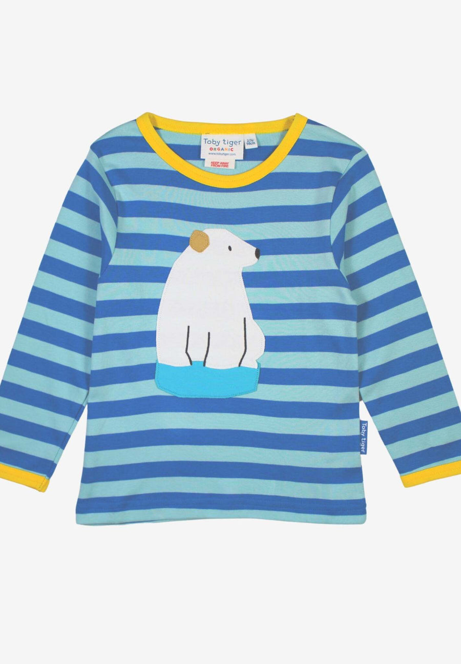 Bio Baumwoll-Langarmshirt mit Eisbär-Applikationen