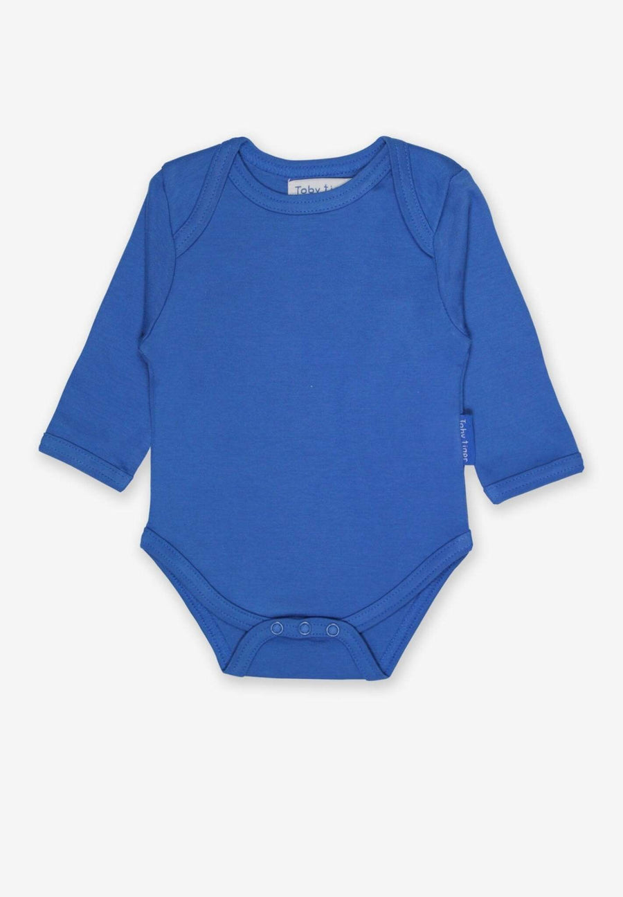 Baby Body mit Schlupfausschnitt in Blau aus Bio Baumwolle