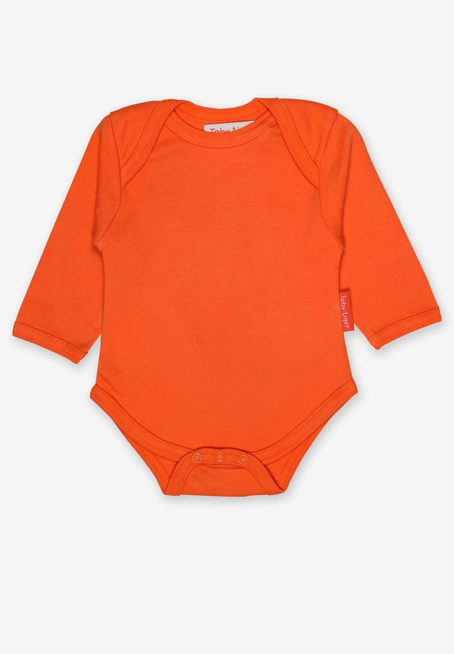 Baby Body mit Schlupfausschnitt in Orange aus Bio Baumwolle