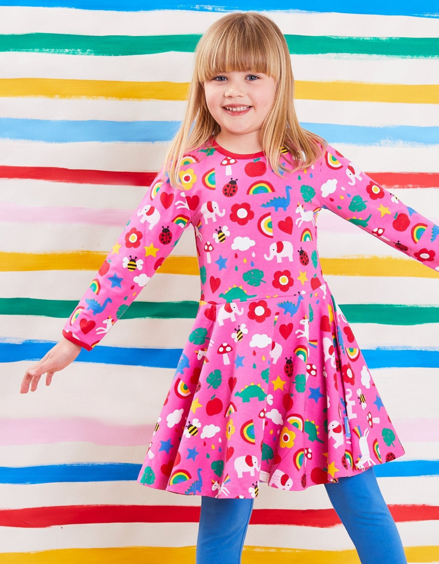 Skater Kleid mit buntem Print aus Bio Baumwolle