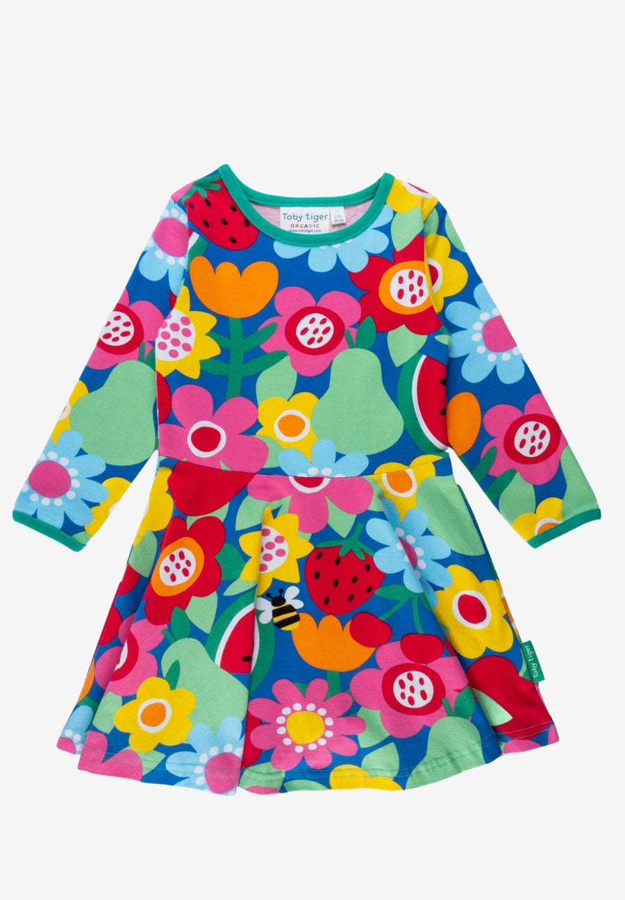 Kleid, langärmlig, Bio Baumwolle mit Obstblumenprint