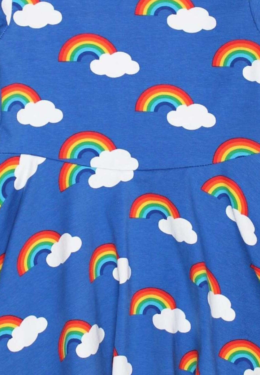 Skater Kleid mit langen Ärmeln und Regenbogen Print aus Bio Baumwolle