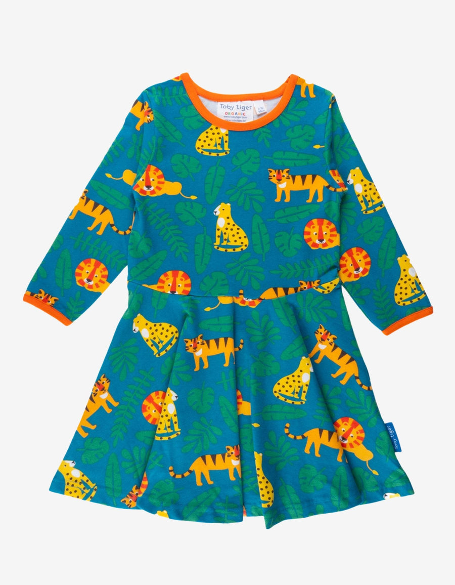 Skater Kleid mit Raubkatzen Motiv aus Bio Baumwolle