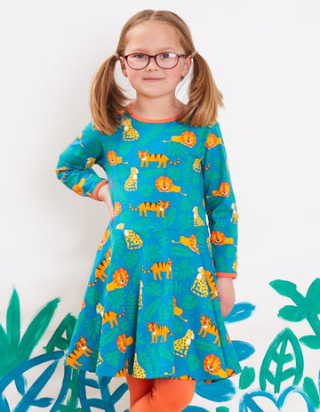 Skater Kleid mit Raubkatzen Motiv aus Bio Baumwolle