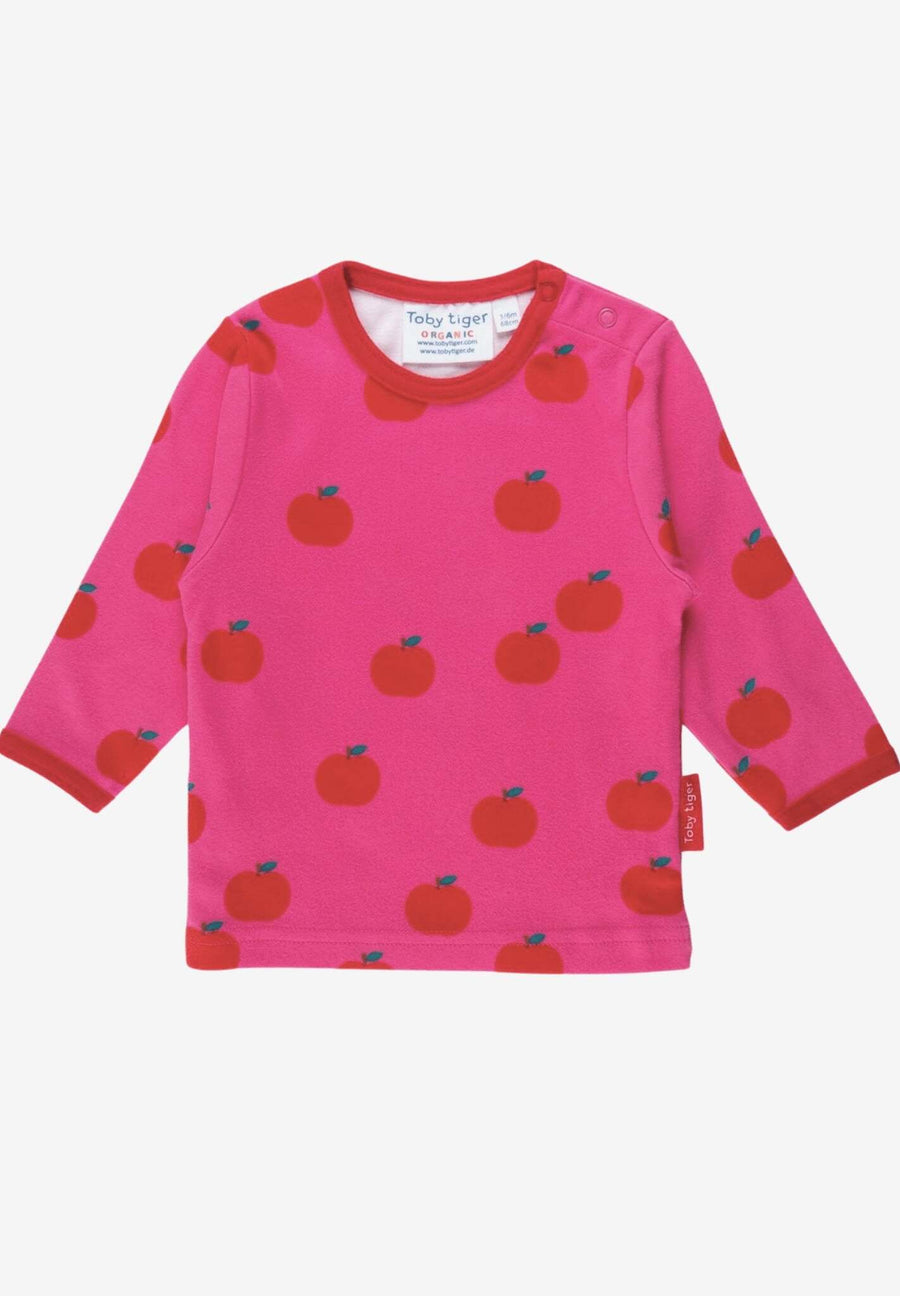 Bio Baumwoll-Langarmshirt mit Apfel Druck