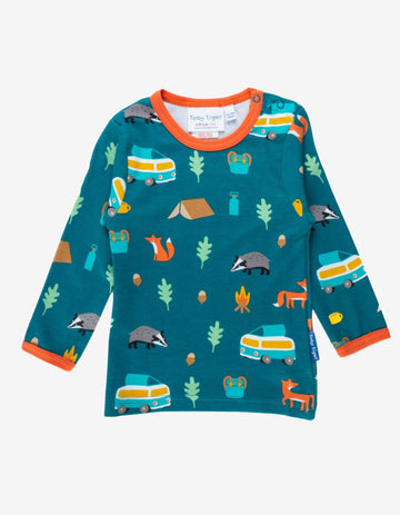 Bio Langarmshirt mit Wohnmobil Print