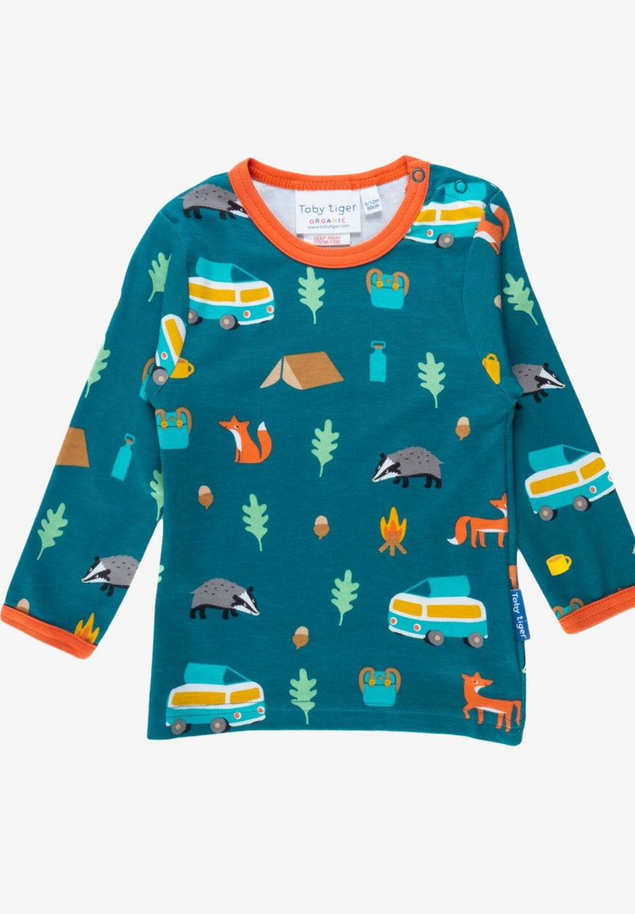 Bio Langarmshirt mit Wohnmobil Print