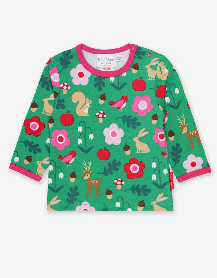 Langarmshirt mit Wald Print aus Bio Baumwolle