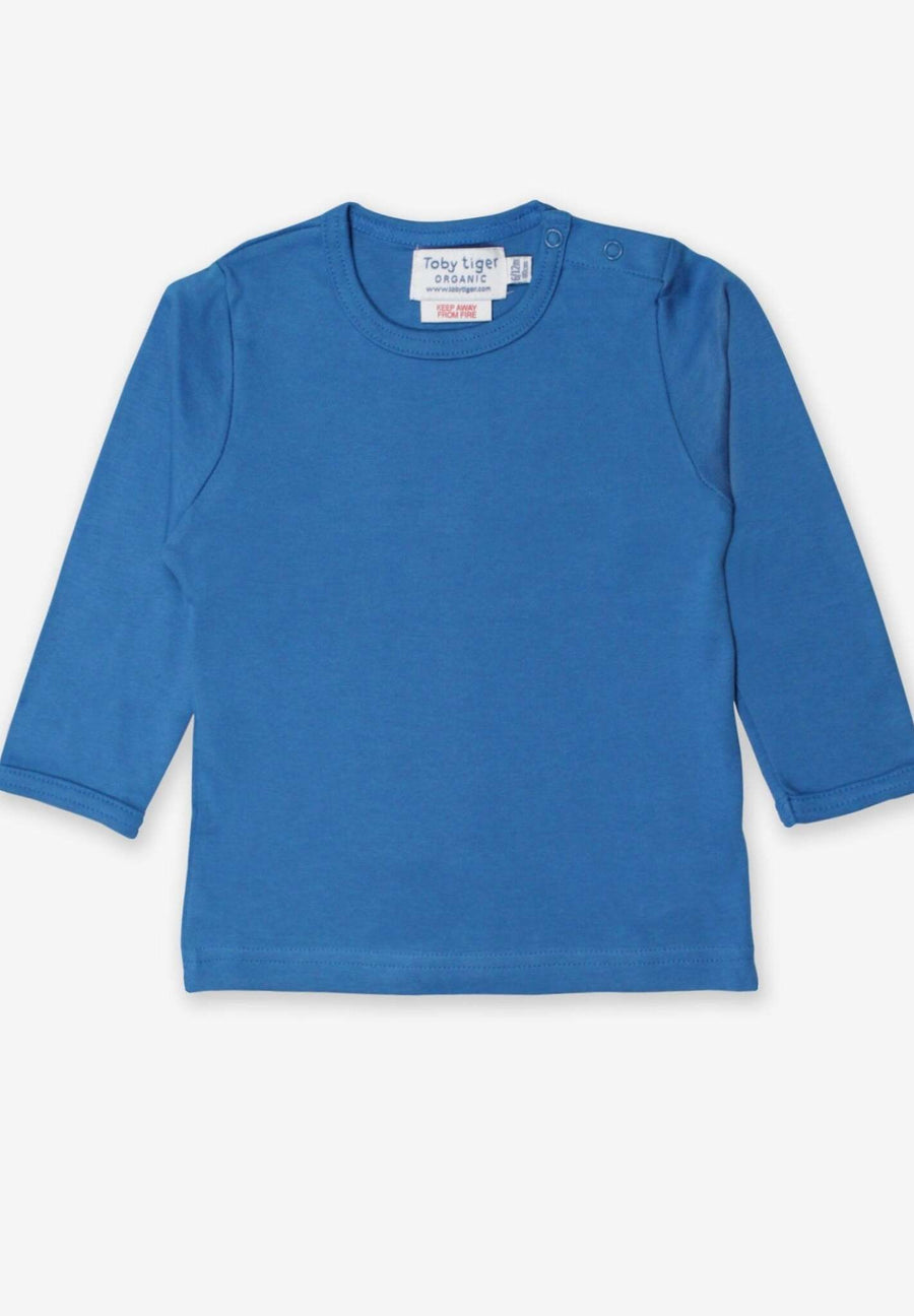 Langarmshirt aus Bio Baumwolle, blau unifarben