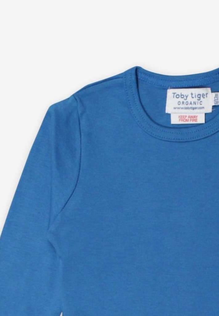 Langarmshirt aus Bio Baumwolle, blau unifarben