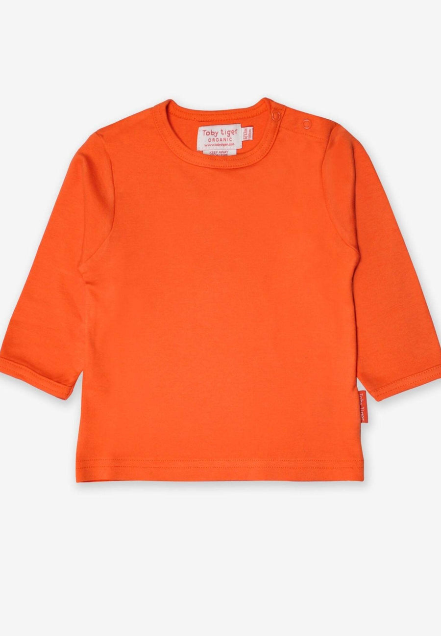 Langarmshirt aus Bio Baumwolle, orange unifarben