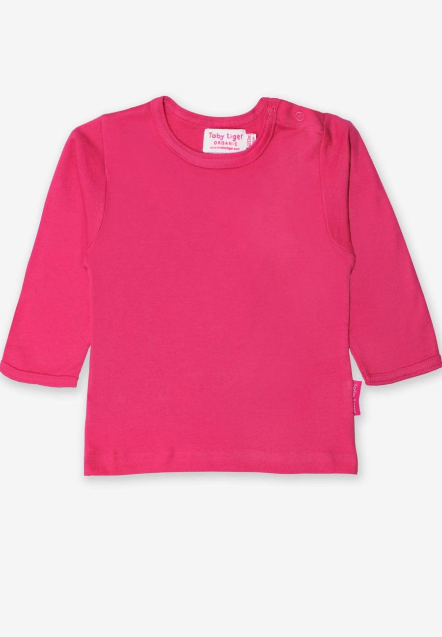 Langarmshirt aus Bio Baumwolle, pink unifarben