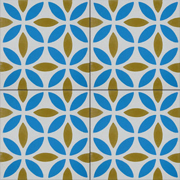 OASIS Cement Tile - yellow / blue tile