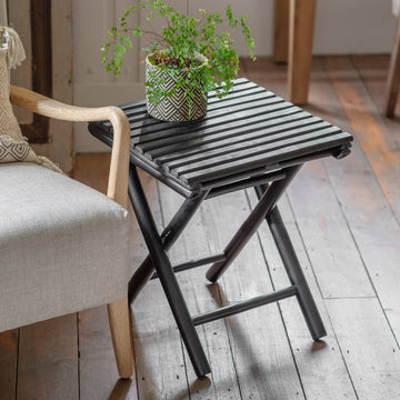 Mandisa Bamboo Side Table- Black