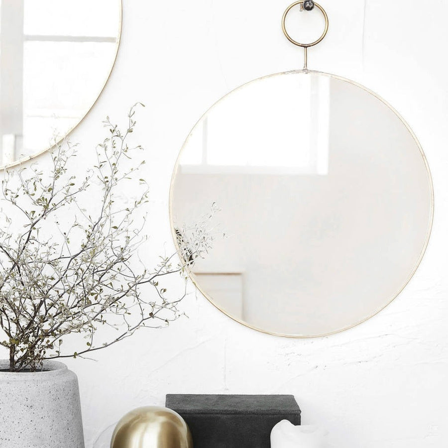 Round Loop Brass Mirror