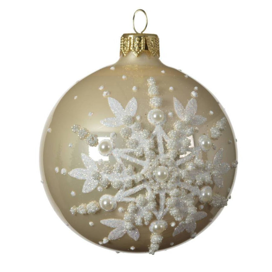 Pearlescent Snowflake Christmas Baubles