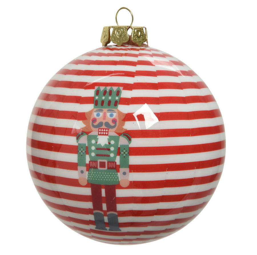 Pinstripe Nutcracker Christmas Bauble