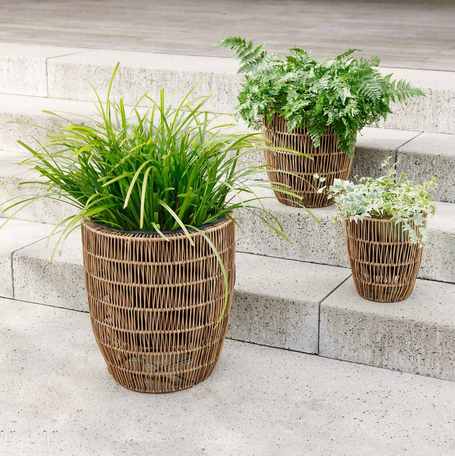 Outdoor Rattan Effect Planter