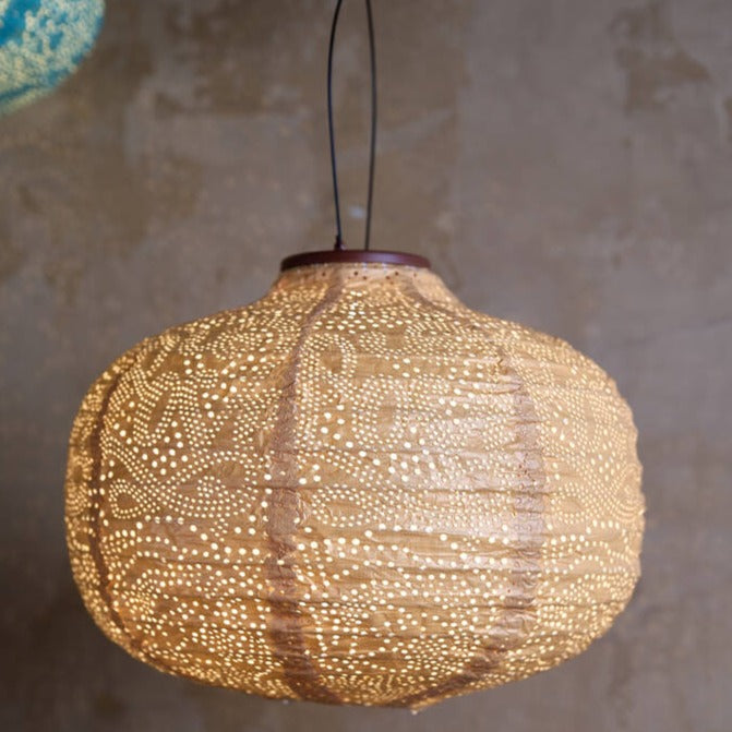 Moroccan Solar Lantern - Pumpkin Yellow