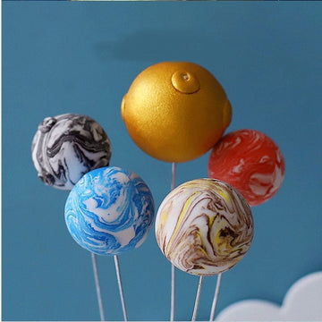 Set Of Five Planet Cake Toppers