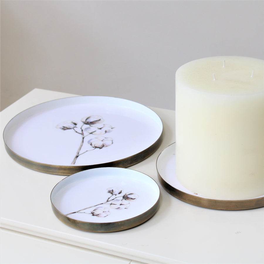 Decorative Enamel Candle Plate