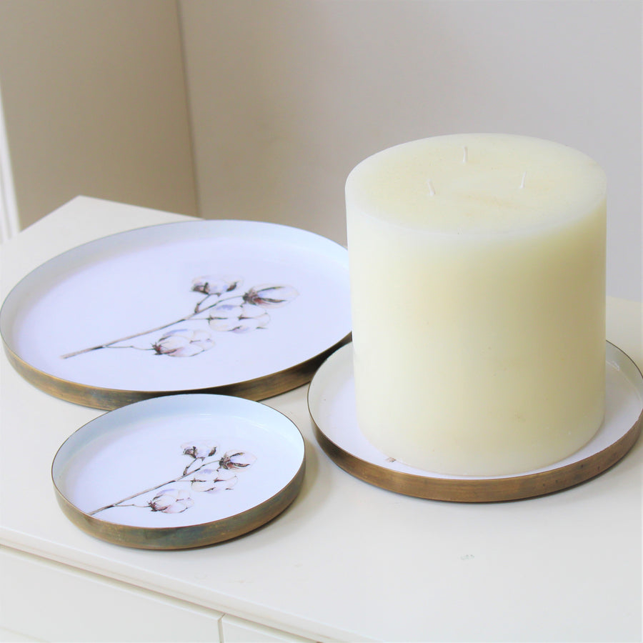 Decorative Enamel Candle Plate