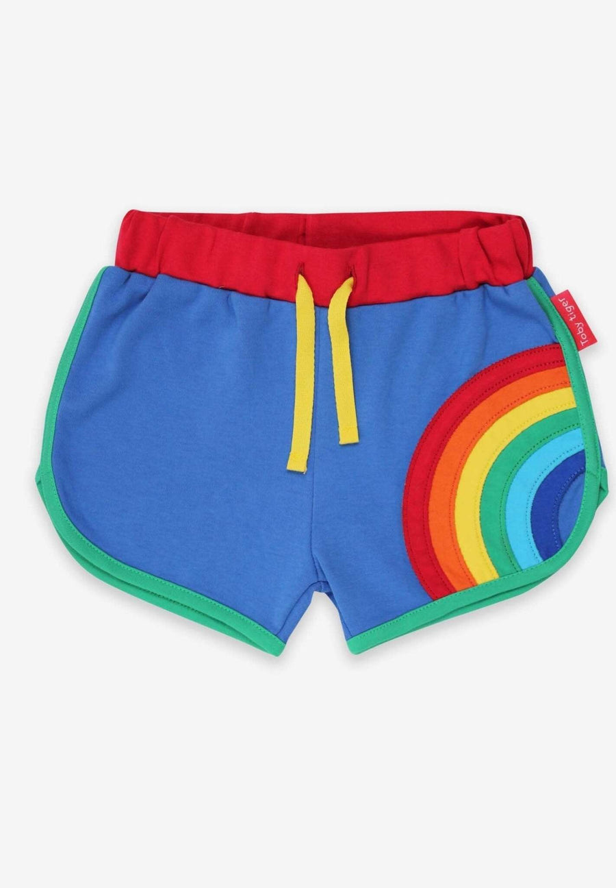 Jogging Shorts aus Bio Baumwolle mit Regenbogen Applikation