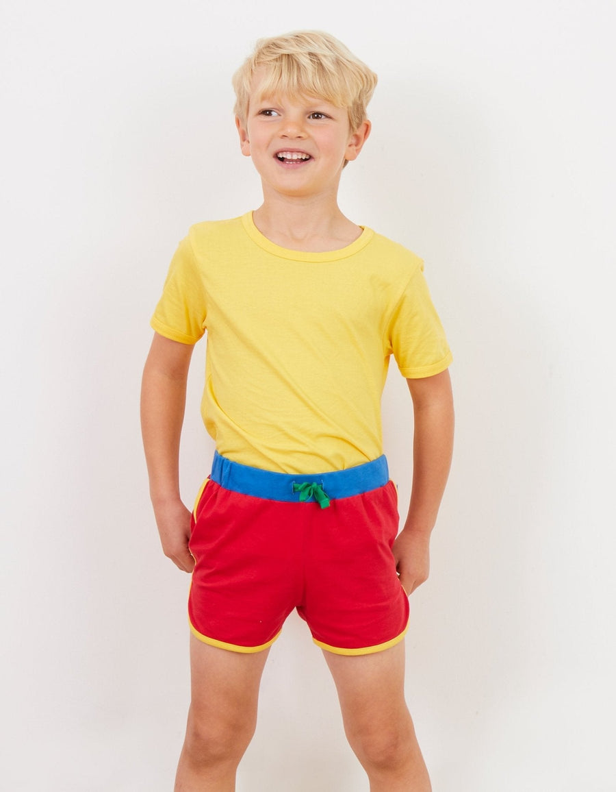 Jogging Shorts aus Bio Baumwolle in Rot