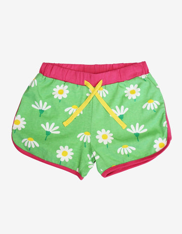 Bio-Laufshorts mit Gänseblümchen-Print