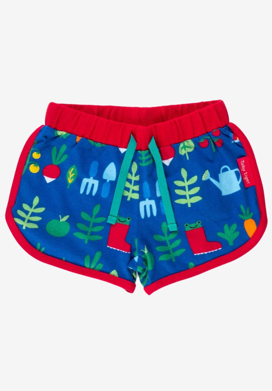 Laufshorts mit Bio Gemüsegarten-Applikation