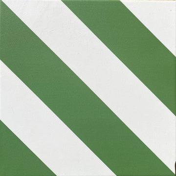 CHEVRON stripe porcelain tile - Green/white