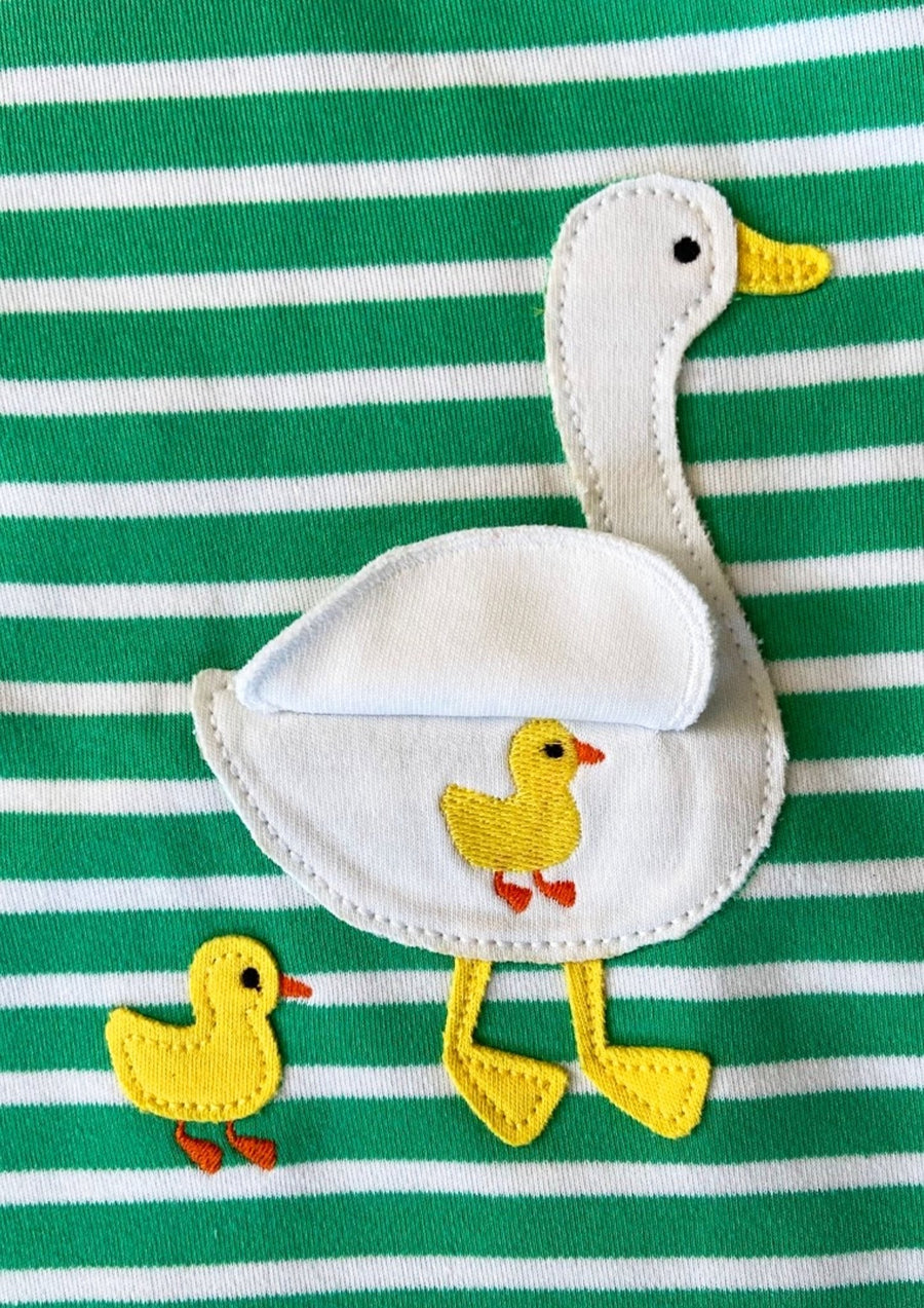 Kurzarm-T-Shirt aus Bio-Baumwolle mit Enten-Applikation