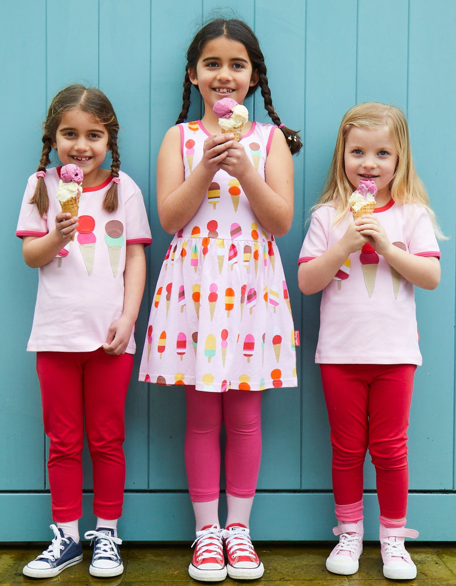 Bio Kurzarmshirt mit Eiscreme Applikationen