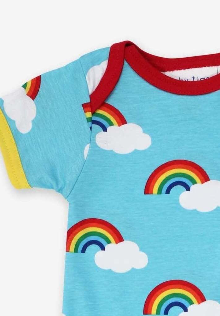 Baby Body aus Bio Baumwolle mit Regenbogen Print