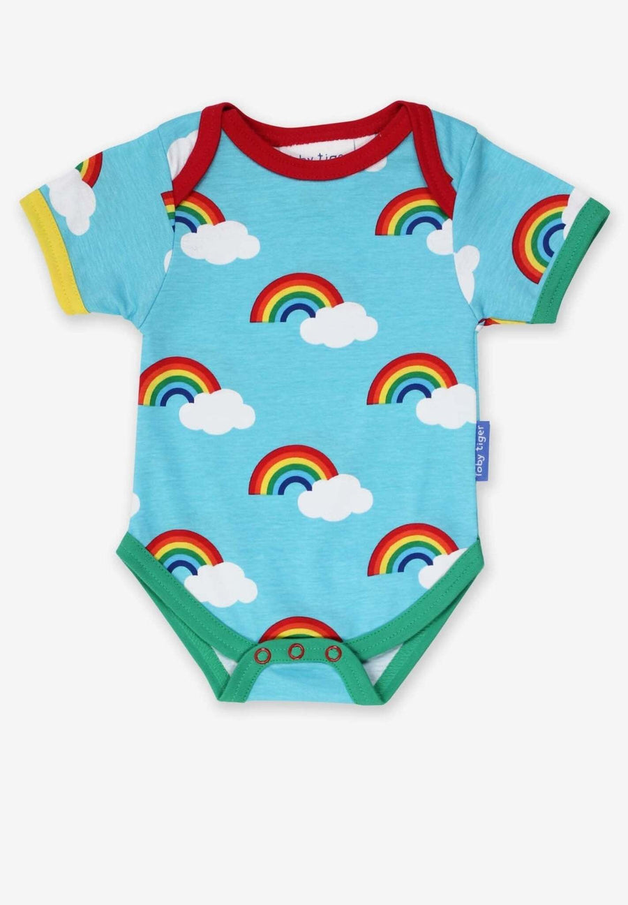 Baby Body aus Bio Baumwolle mit Regenbogen Print