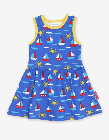 Kleid aus Bio Baumwolle mit Segelboot Print