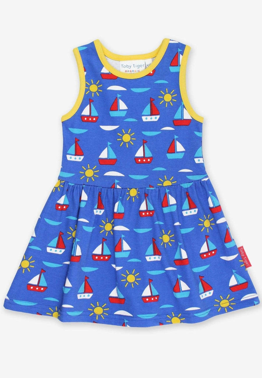 Kleid aus Bio Baumwolle mit Segelboot Print