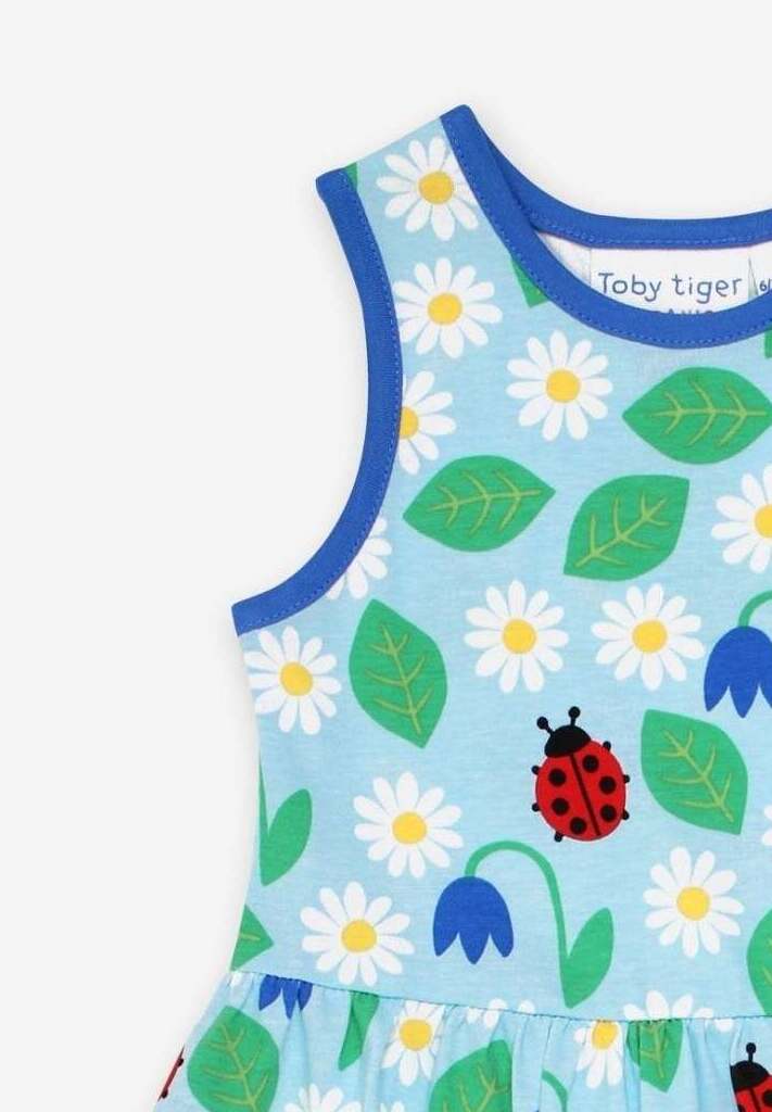 Kleid aus Bio Baumwolle mit Marienkäfer und Blumen Print