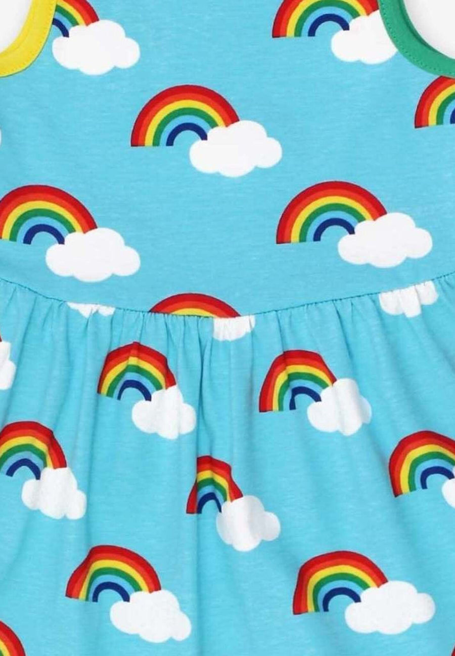 Kleid aus Bio Baumwolle mit Regenbogen Print